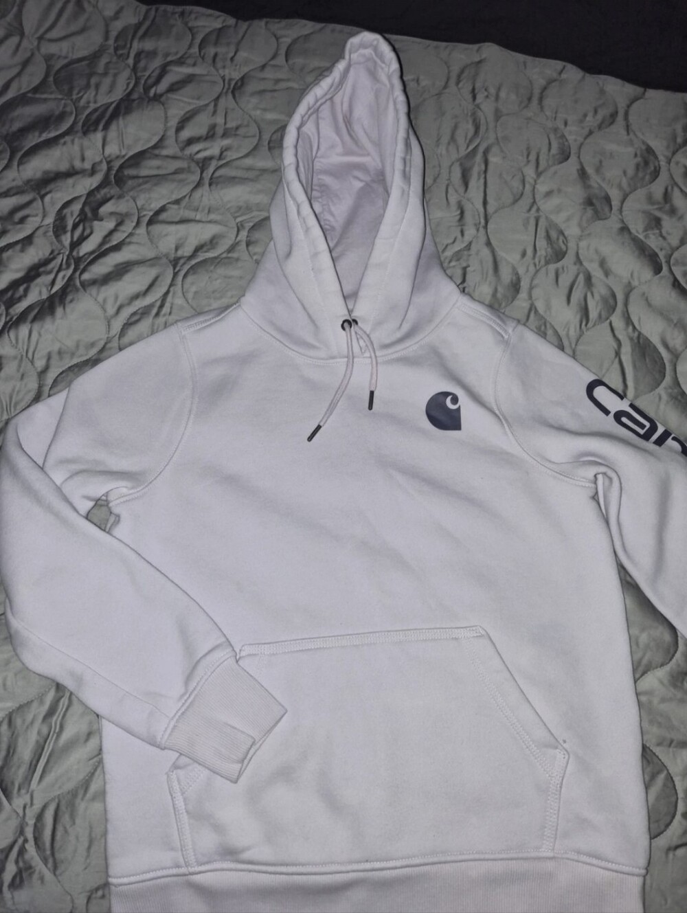 CARHARTT WOMENS RELAXED FIT MIDWEIGHT LOGO L/S HOODIE SWEATSHIRT